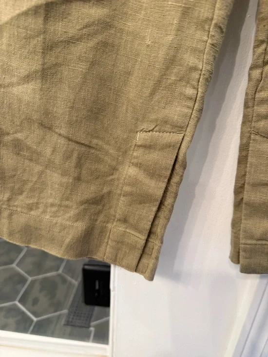 Athleta Retreat Linen Pants XS Olive Green - Picture 4 of 6